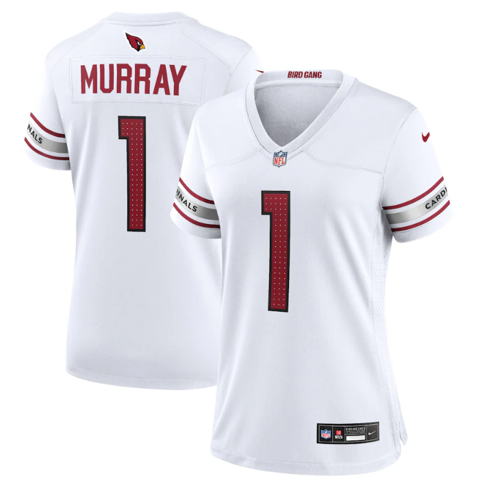 Women's Arizona Cardinals #1 Kyler Murray New White Stitched Game Jersey(Run Small)